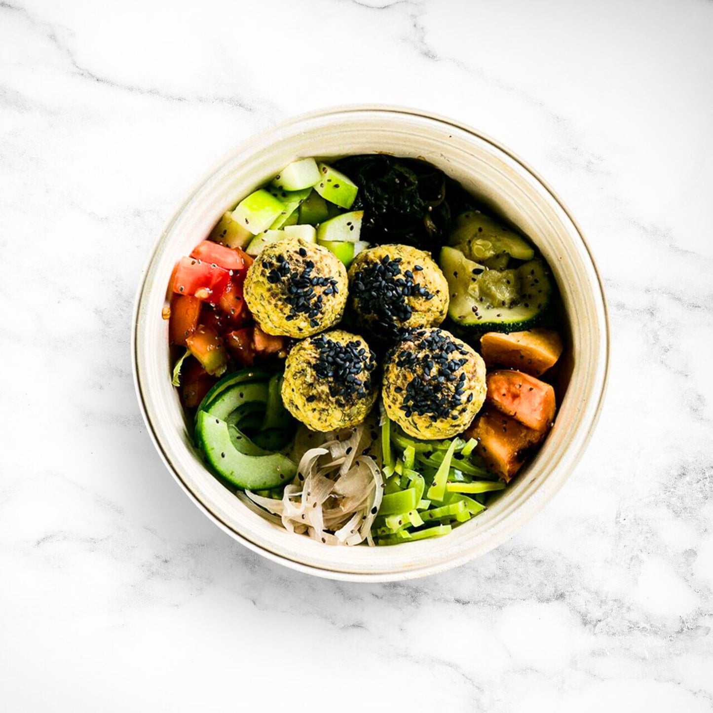 -50% for Superfood Harvest Bowl to choose from meat, vegan and vegetarian options: nutritious, filling and delicious meal in a botanical setting
