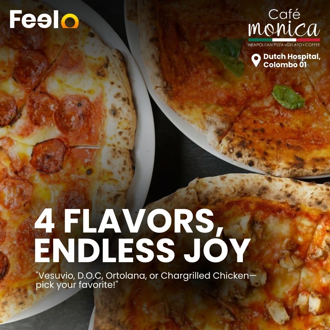 1x Choice of 12 - inch Pizza in Cafe Monica - Dutch Hospital - Cafe Monica Sri Lanka, Colombo 01 | Feelo
