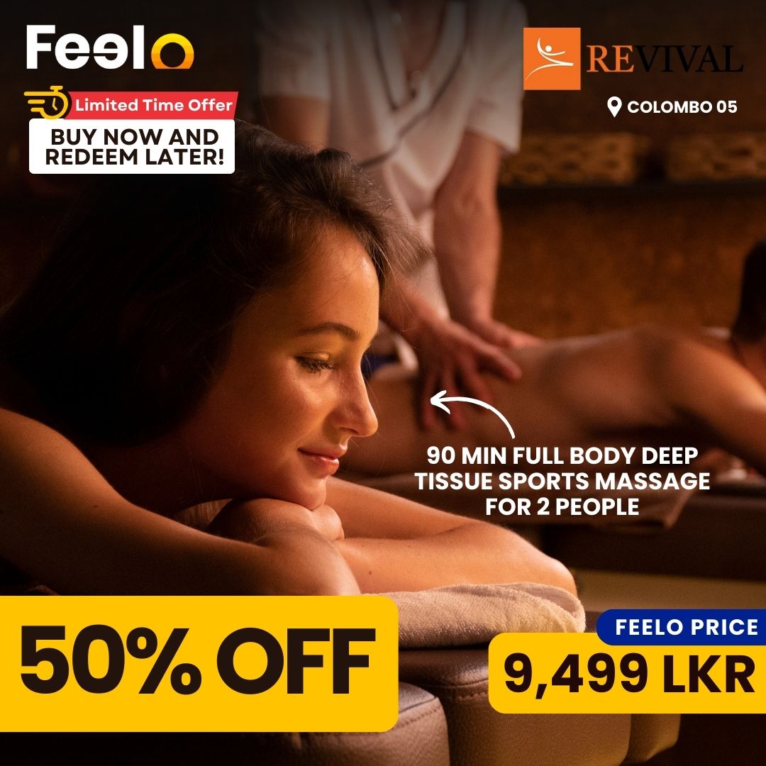 90 Min Full Body Deep Tissue Sports Massage for 2 People or 1 Person at Revival Physiotherapy & Pain Management Center | Colombo 05 - Revival Physiotherapy & Pain Management Center, Colombo 05 | Feelo