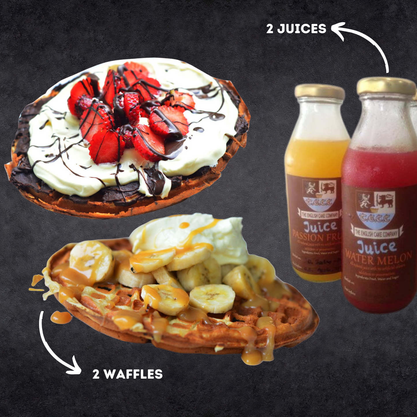 36% OFF for 2x Sweet waffles or 2x large pancakes and 2x Juices at English Cake company Colombo 05