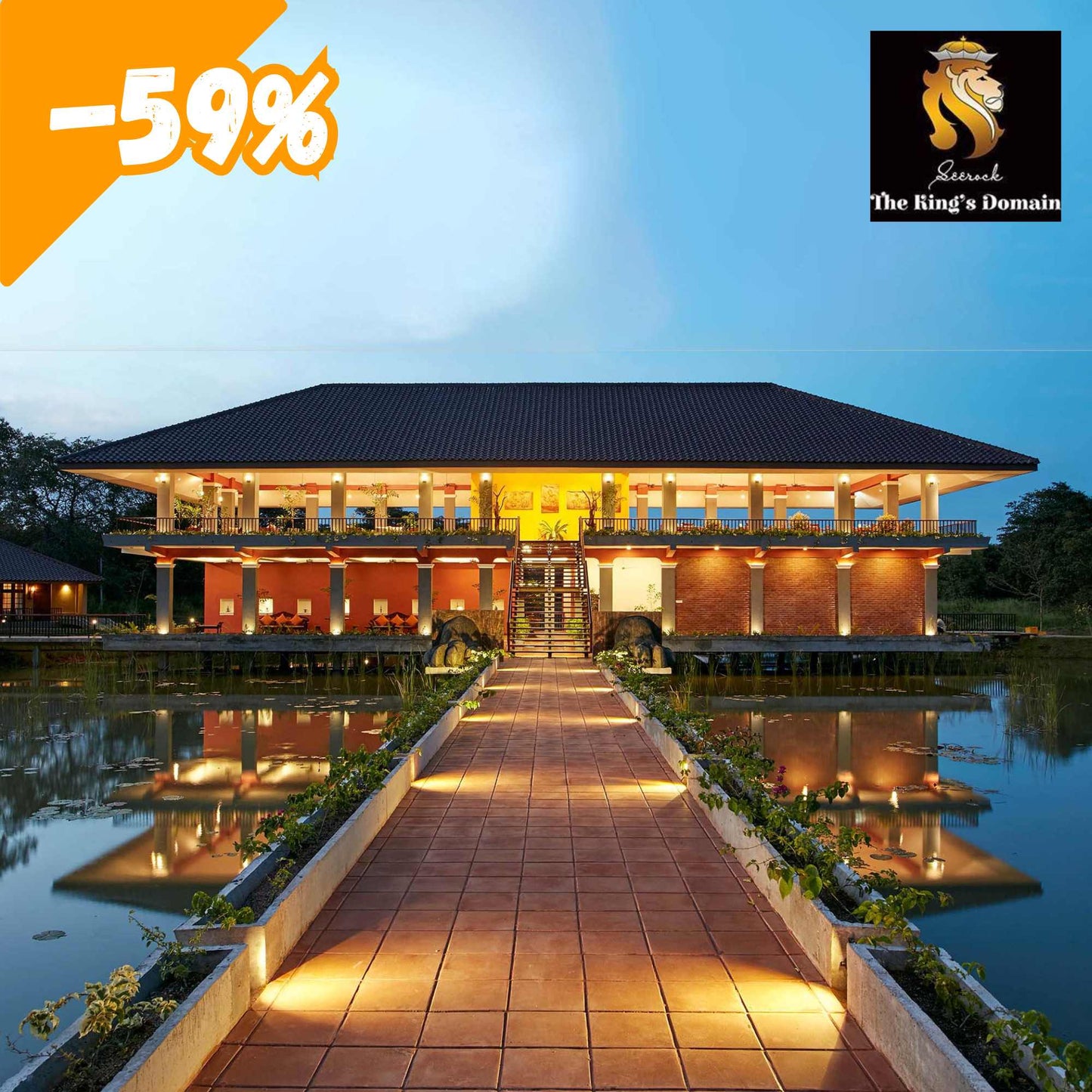 -59% offer for 3 or 4 Days with Private Jacuzzi, Full-board fine dining, Pools & Safari for 2 people