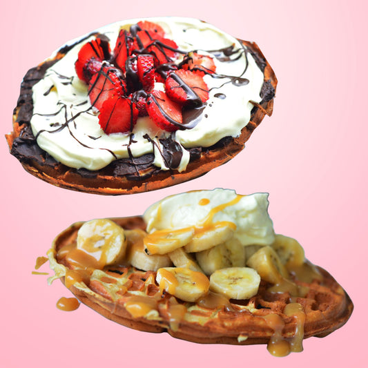 -50% for 2 Sweet waffles or 2 large pancakes + toppings with flavors of your choice at English Cake company Colombo 05