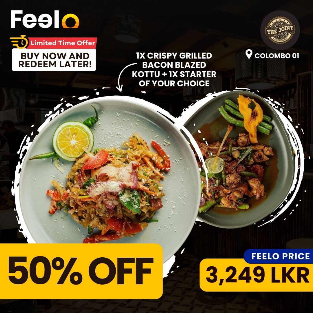 1x Crispy Grilled Bacon Blazed Kottu + 1x Starter of Your Choice at The Joint Pub & Grill | Colombo 01
