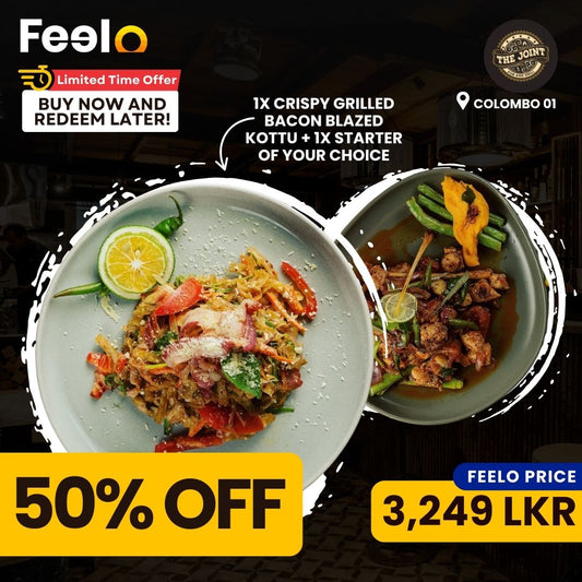 1x Crispy Grilled Bacon Blazed Kottu + 1x Starter of Your Choice at The Joint Pub & Grill | Colombo 01