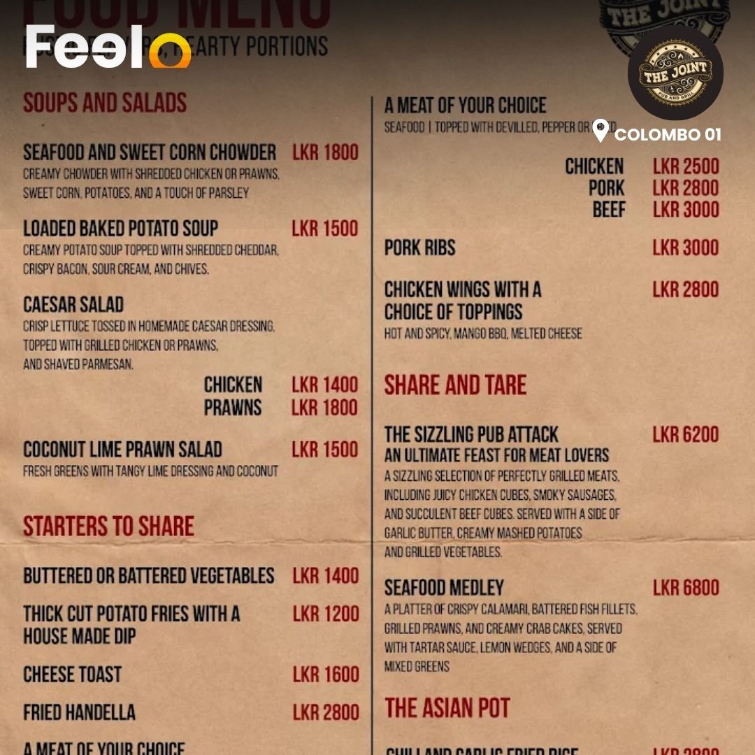 1x Crispy Grilled Bacon Blazed Kottu + 1x Starter of Your Choice at The Joint Pub & Grill | Colombo 01