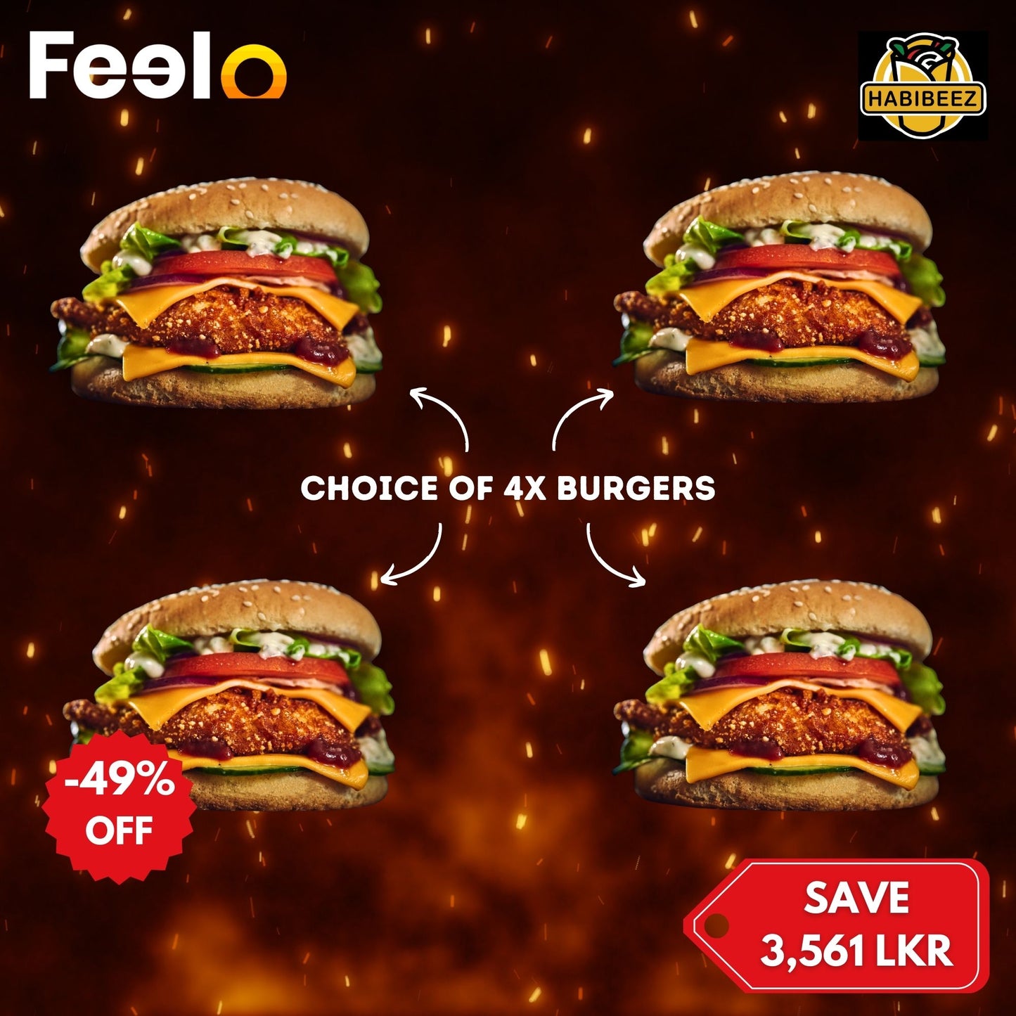 Delicious Habibeez Special Burgers of your choice - Habibeez, Colombo 02 | Feelo