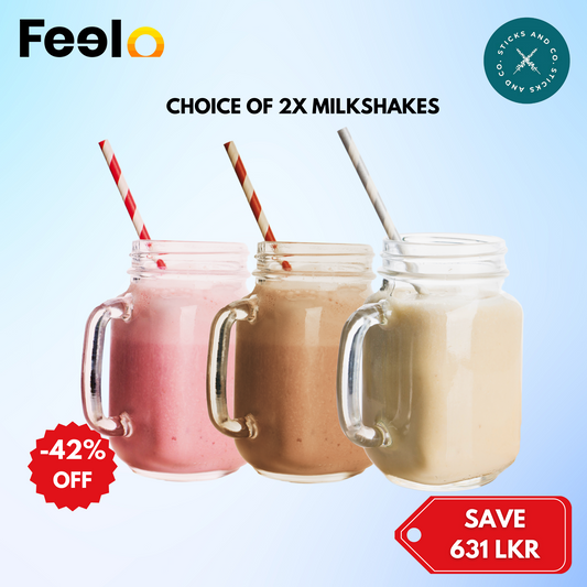 2x Creamy Vanilla Milkshake or Chocolate Milkshake or Strawberry Milkshake of your choice