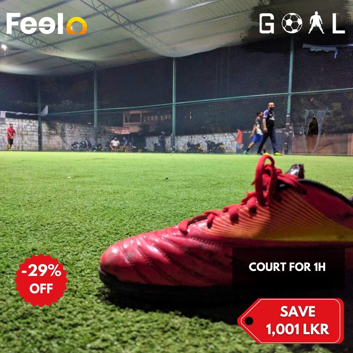 1 - Hour Court Rental at Goal, IDH - Dehiwala with Cricket & Football Gear - Goal at IDH - Dehiwala | Feelo