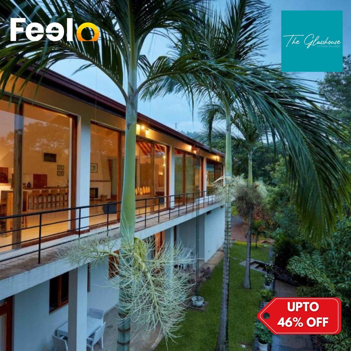 1 Night and 2 Days Stay for 8 people with Breakfast, Scenic Views and Luxurious Rooms - The Glasshouse Victoria Villa, Kandy | Feelo