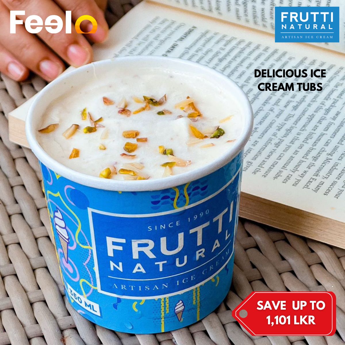 1 or 2 or 4 Delicious Ice Cream Tubs from Frutti Natural’s Flavorful Collection - Frutti Natural, Nugegoda | Feelo