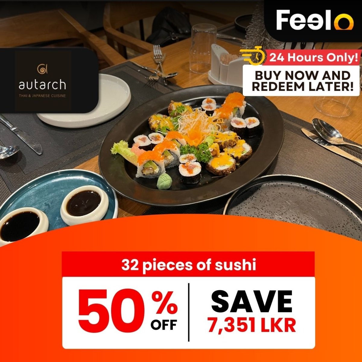 14, 20 or 32 Pieces Sushi Platter from Autarch - Autarch, Colombo 01 | Feelo