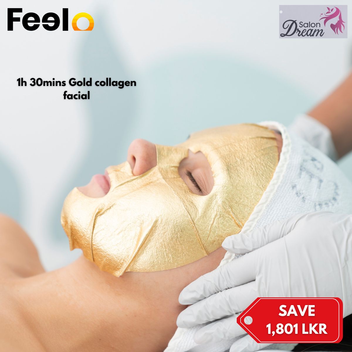 1h 30mins Radiant Gold Collagen Facial at Salon Dream - Dream Bridal Salon | Feelo