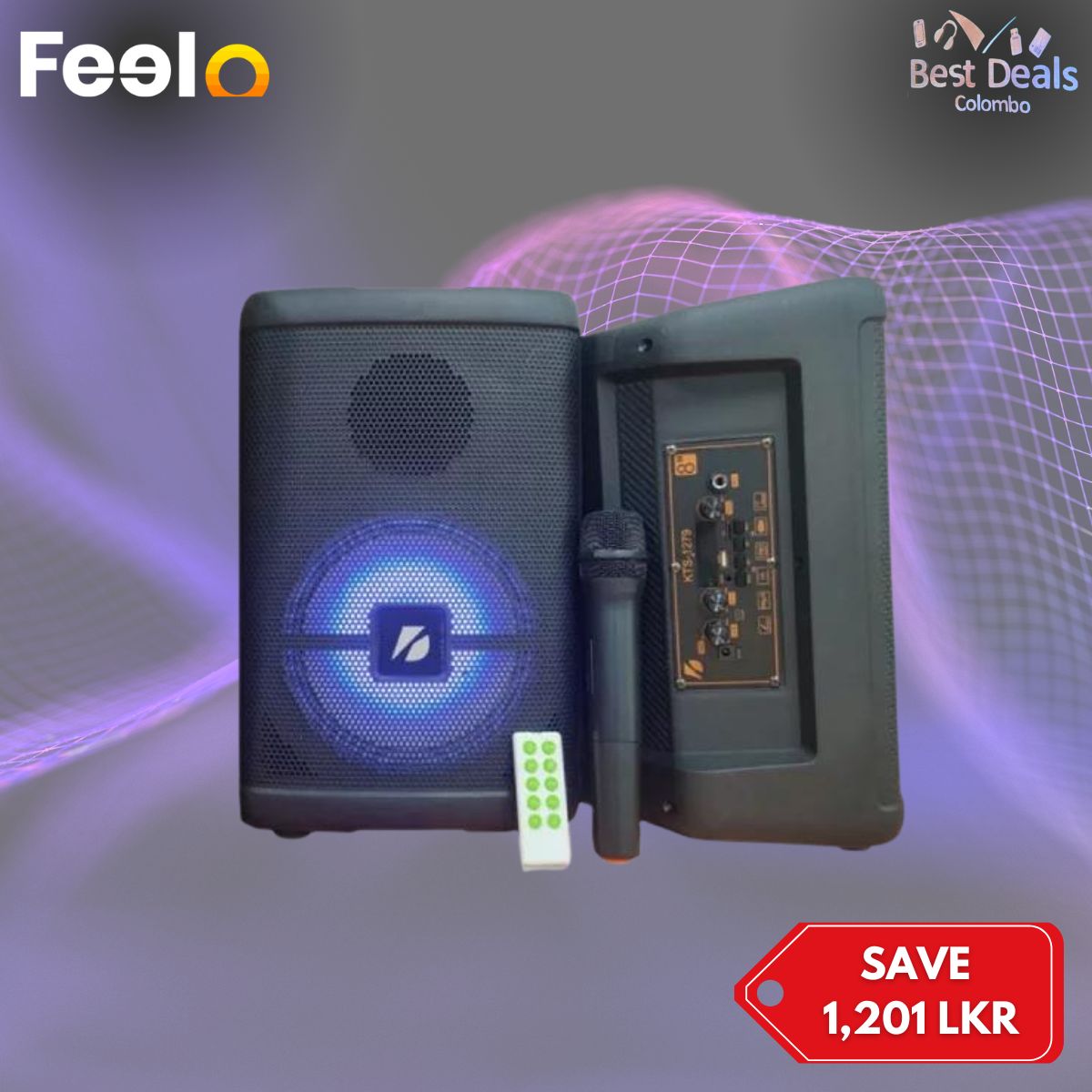 1x A Grade Kts 1279 Karaoke portable speaker with one wireless mic and remote - Best Deals Colombo, Colombo 14 | Feelo