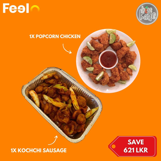 1x Crispy Popcorn Chicken & 1x Spicy Kochchi Sausage from Bite Kade - Bite Kade, Nugegoda | Feelo