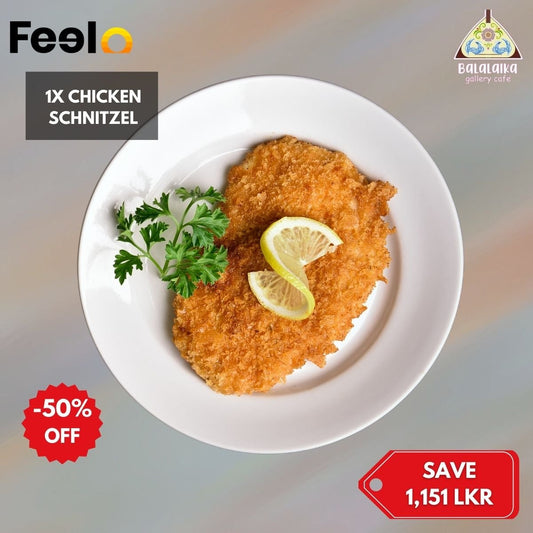 1x Delicious Chicken Schnitzel at Balalaika Gallery Cafe - Balalaika Gallery Cafe, Nugegoda, Sri Lanka | Feelo