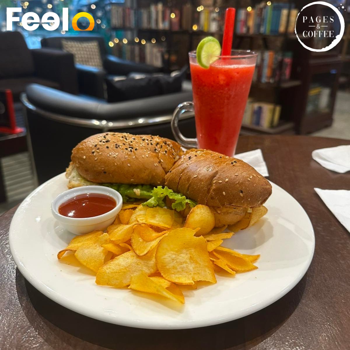 1x Delicious Submarine + Casava Chips + 1x Non-alcoholic Cocktail or Ice Tea - Pages & Coffee, Colombo - 06 | Feelo