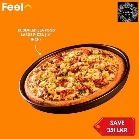 1x Deviled Sea Food Large Pizza (14” inch) from Yummy Kingdom - Yummy Kingdom, Ja Ela | Feelo