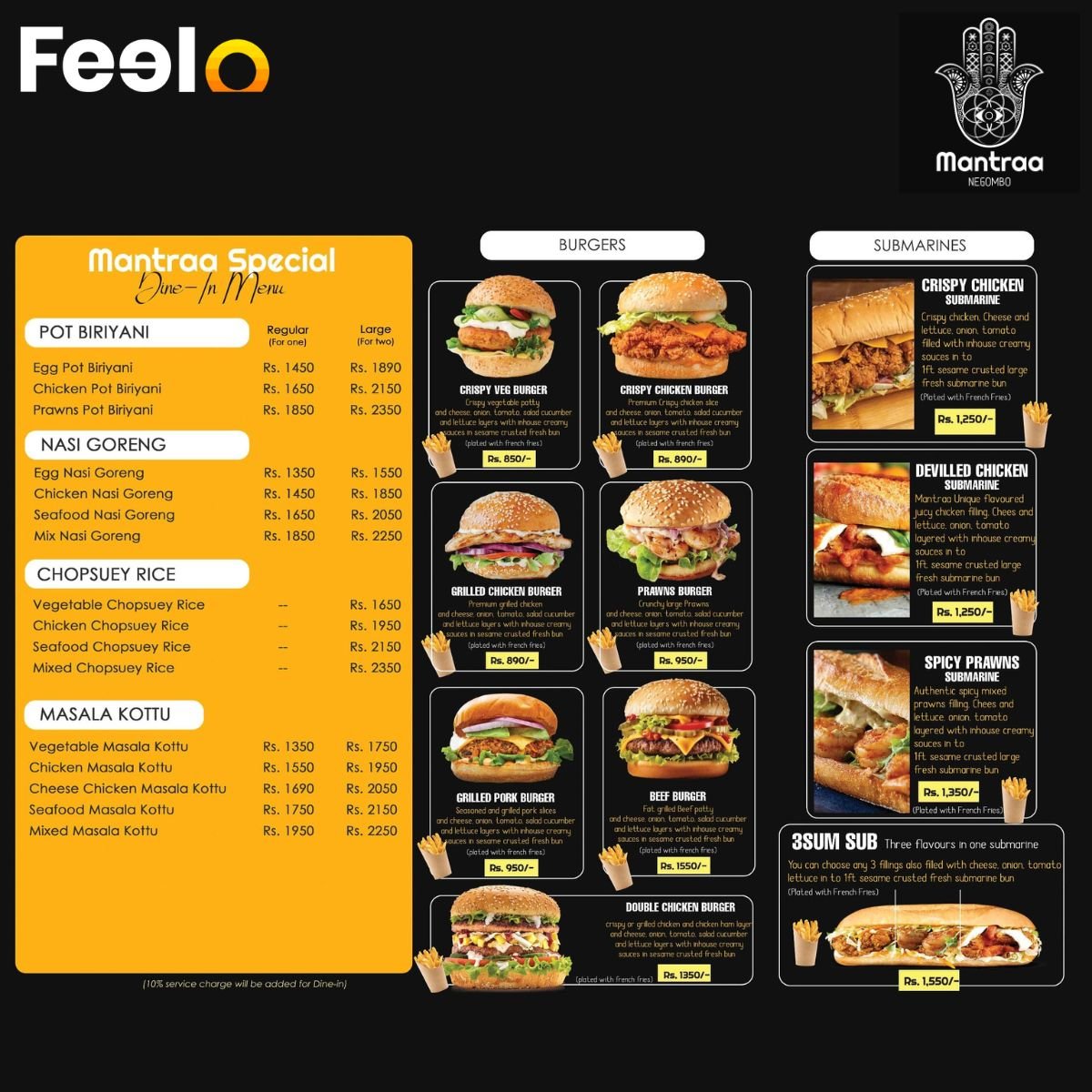 1x Double Chicken Burger or Beef Burger from Mantraa Negombo - Mantraa Negombo | Feelo