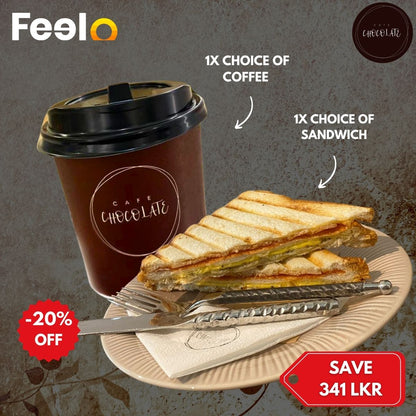 1x Gourmet Sandwiches of Choice with 1x Coffee of Choices - Café Chocolate, 8 Stratford Ave, Colombo 05 | Feelo