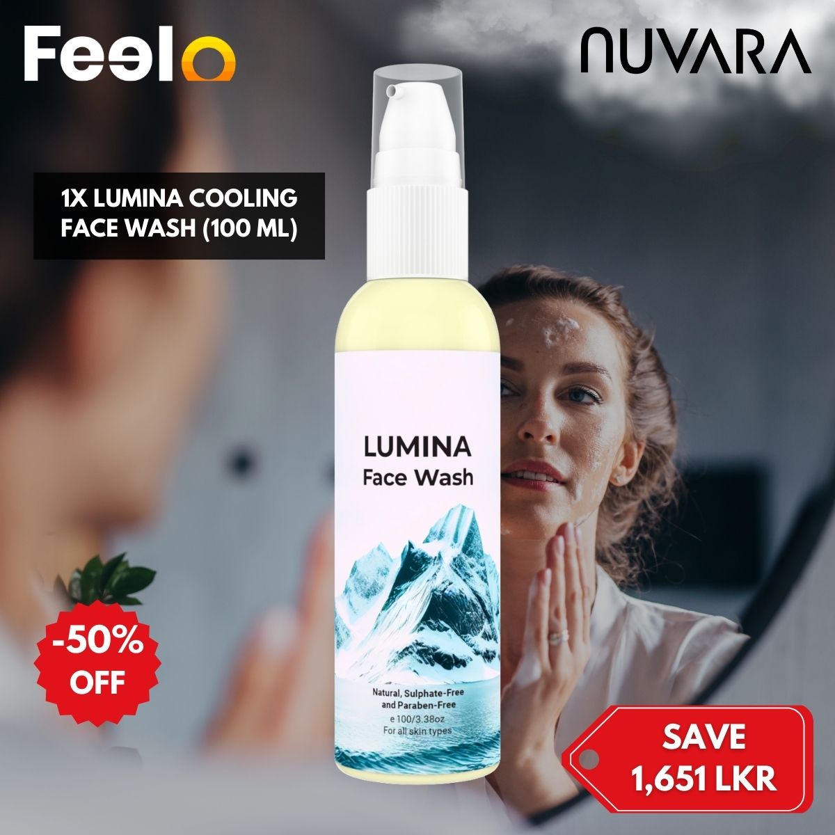 1x Lumina Cooling Face Wash (100 ml) for Oily Skin - Nuvara | Feelo