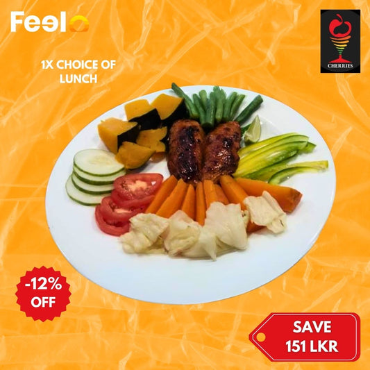 1x Lunch Special – Choose Between Marinated Chicken or Crispy Fried Fish with Veggies - Cherries, Colombo 03 | Feelo