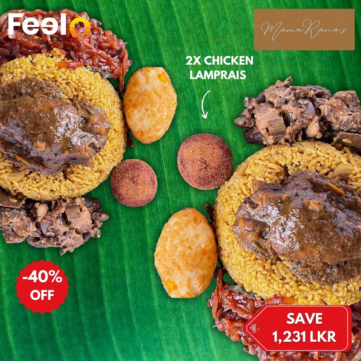 1x or 2x or 3x MAMA RANA'S Chicken Lamprais - Mama Rana's, Lake Dr, Colombo 00800 | Feelo