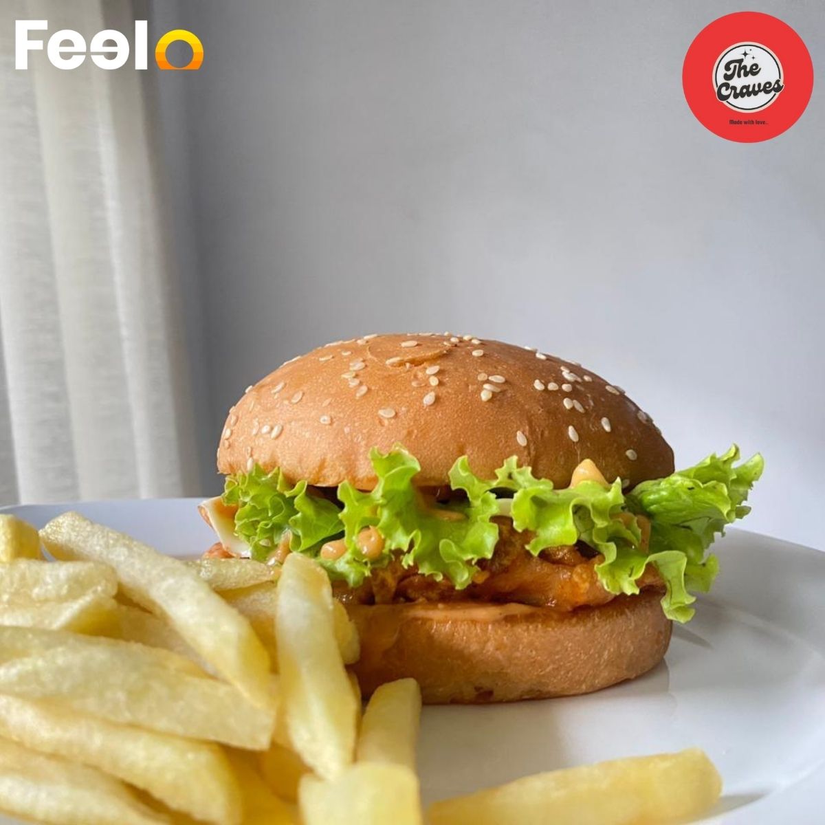 1x or 2x Savoury Burger with French Fries from The Craves - The Craves, Colombo 07 | Feelo