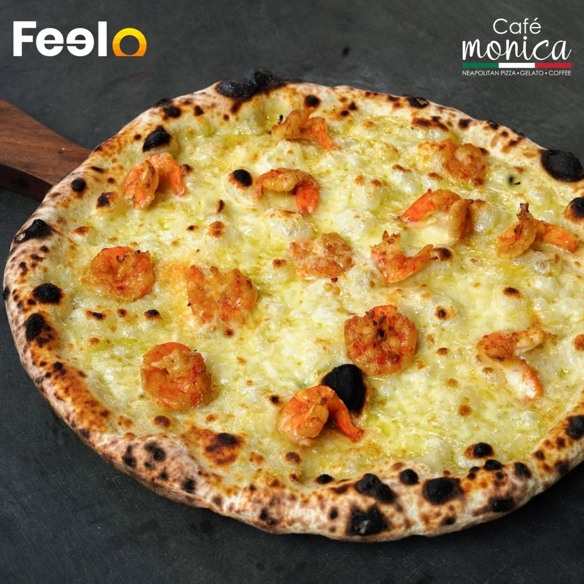 1x Peperoncino Prawns Regular 12-inch Pizza in Cafe Monica - Dutch Hospital - Cafe Monica Sri Lanka, Colombo 01 | Feelo