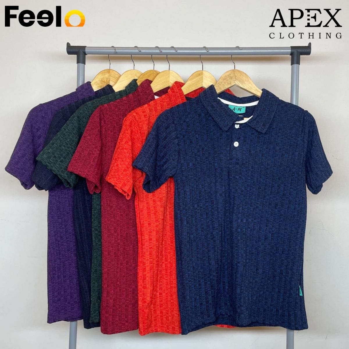 1x Premium Rib Knitted Cotton Men’s T-Shirt from APEX - APEX CLOTHING | Feelo