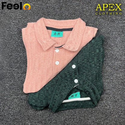 1x Premium Rib Knitted Cotton Men’s T-Shirt from APEX - APEX CLOTHING | Feelo