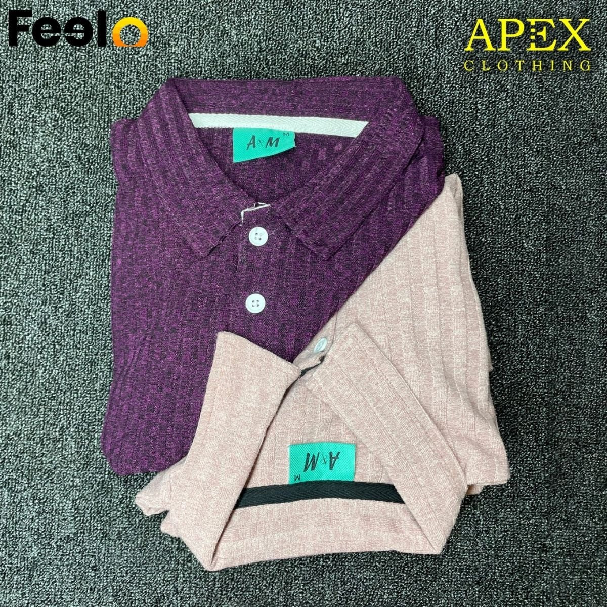 1x Premium Rib Knitted Cotton Men’s T-Shirt from APEX - APEX CLOTHING | Feelo