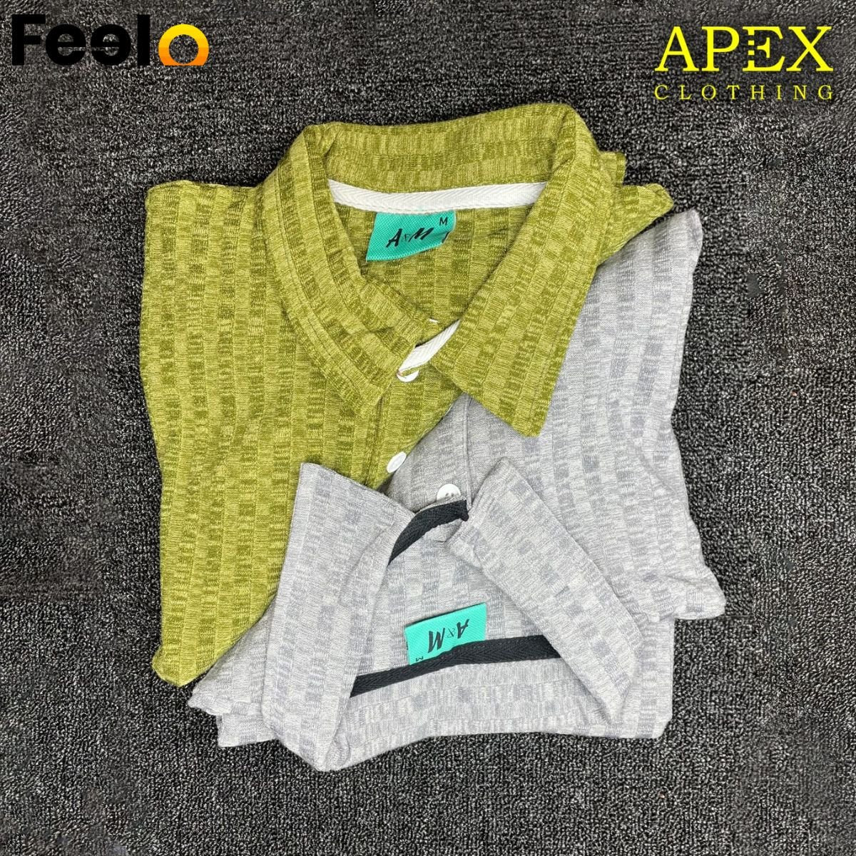 1x Premium Rib Knitted Cotton Men’s T-Shirt from APEX - APEX CLOTHING | Feelo