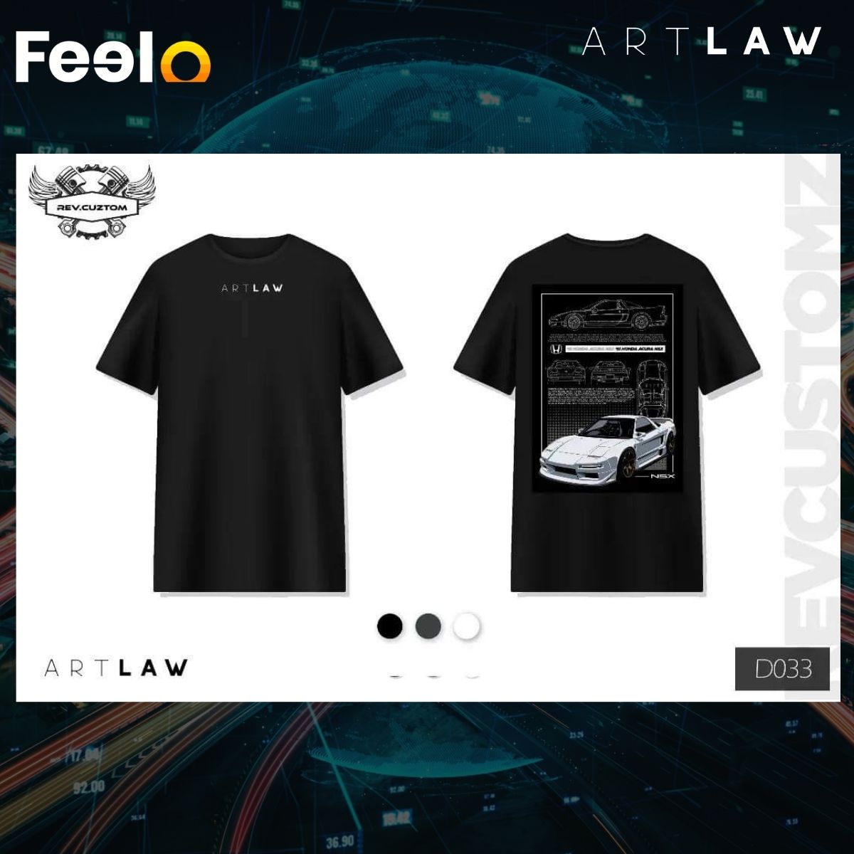 1x REV.CUSTOM Car Graphic T-Shirt of Choice from ARTLAW - ARTLAW | Feelo