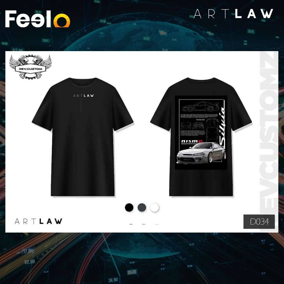 1x REV.CUSTOM Car Graphic T-Shirt of Choice from ARTLAW - ARTLAW | Feelo