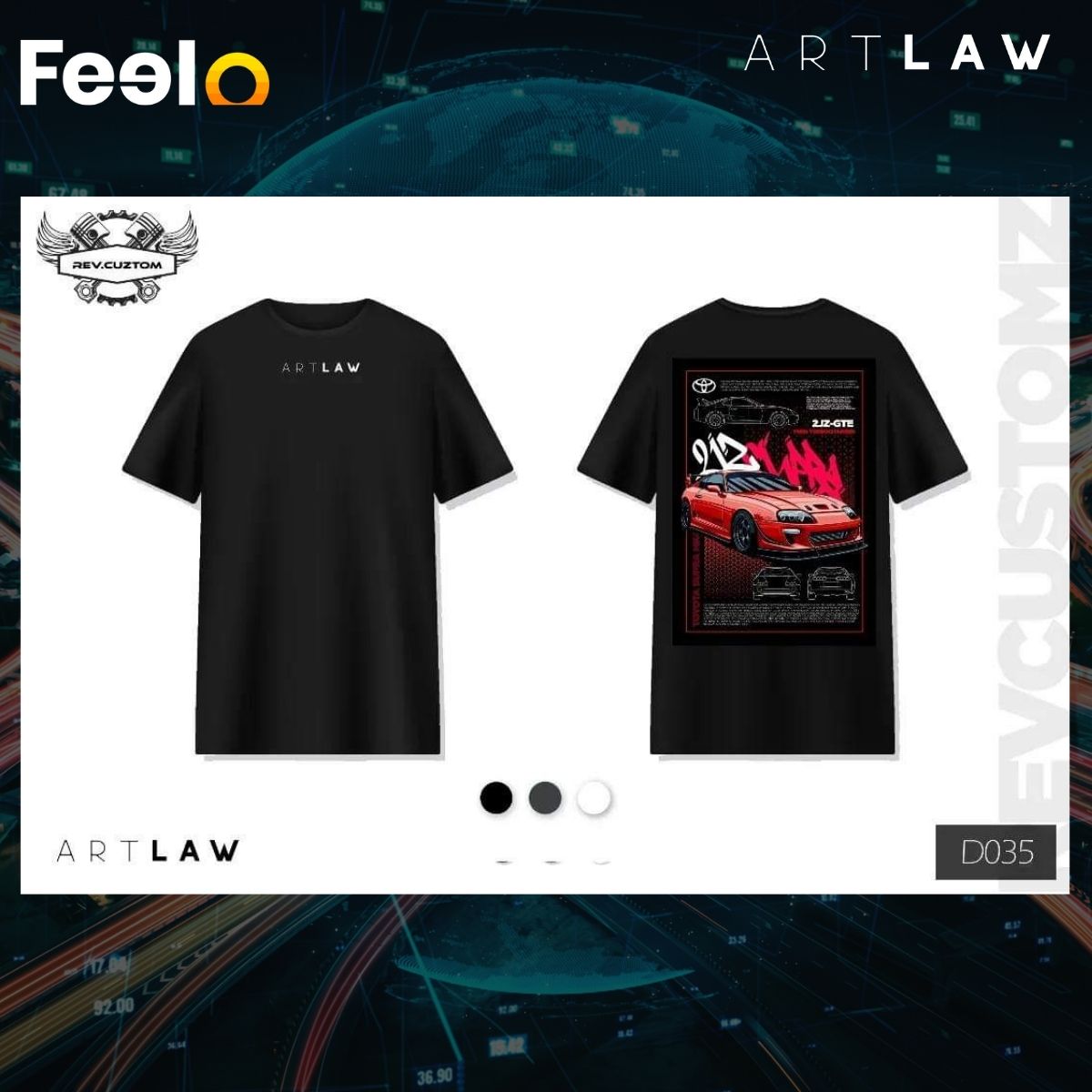 1x REV.CUSTOM Car Graphic T-Shirt of Choice from ARTLAW - ARTLAW | Feelo