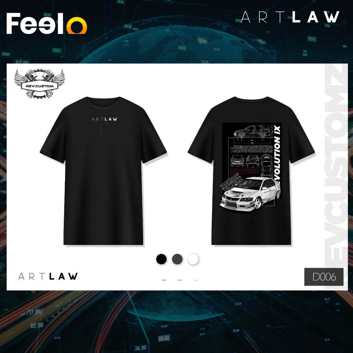 1x REV.CUSTOM Car Graphic T-Shirt of Choice from ARTLAW - ARTLAW | Feelo