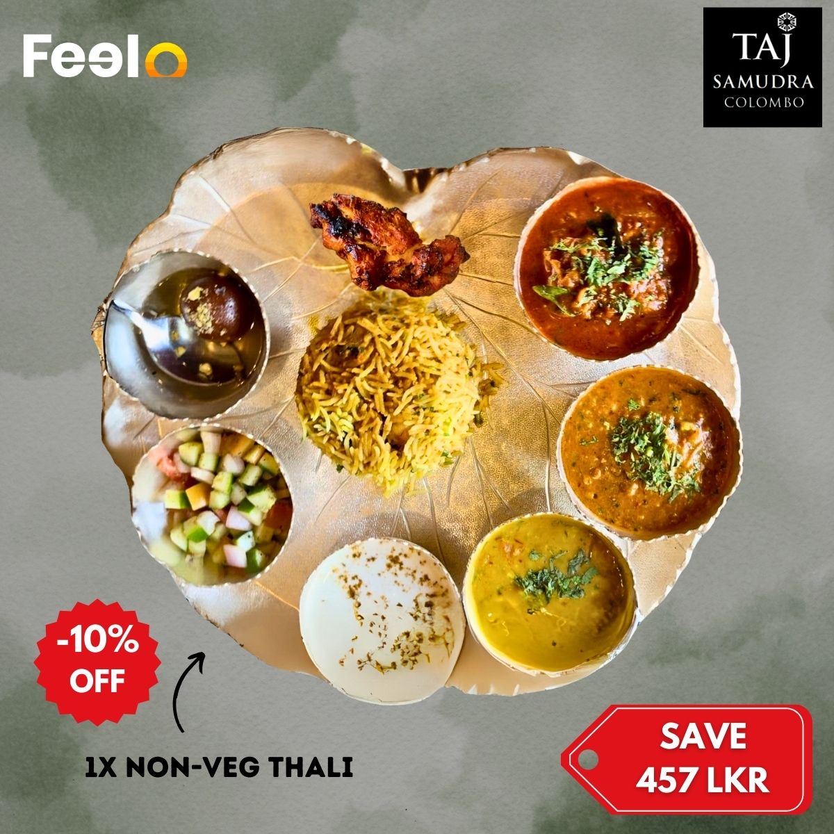 1x Royal Non - Veg Thali from Navratna at Taj Samudra Colombo - Taj Samudra - Colombo | Feelo