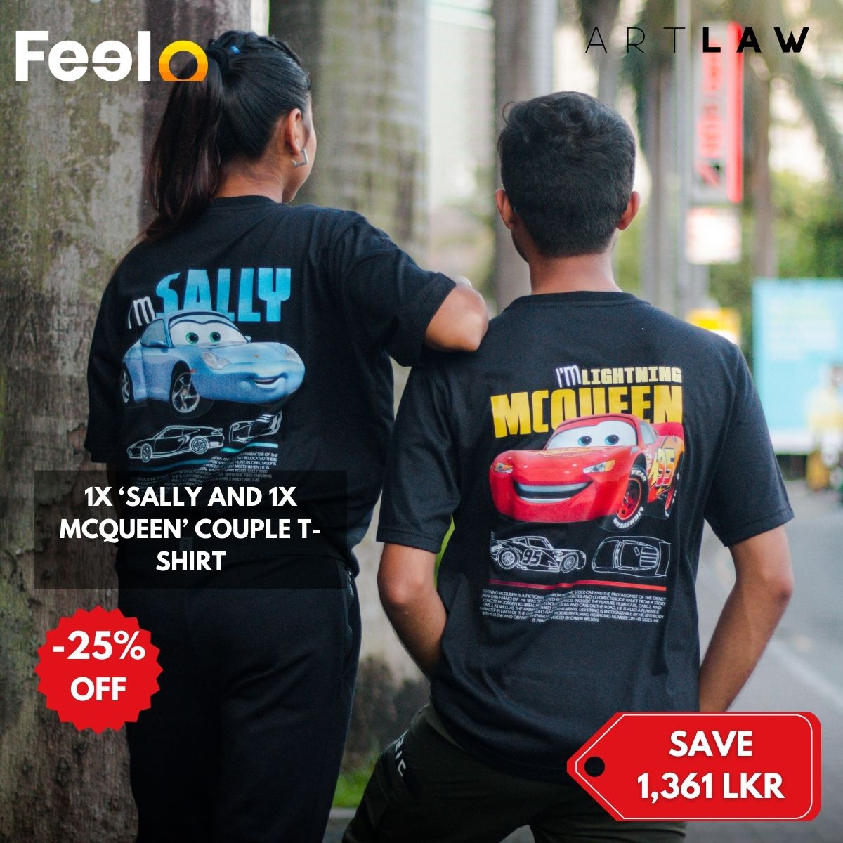 1x ‘Sally and 1x McQueen’ Couple T-Shirt Set from ARTLAW - ARTLAW | Feelo