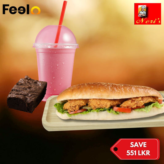 1x Submarine with 1x Milkshake and 1x Brownie from Neris Food - Neris Food, Colombo 15 | Feelo