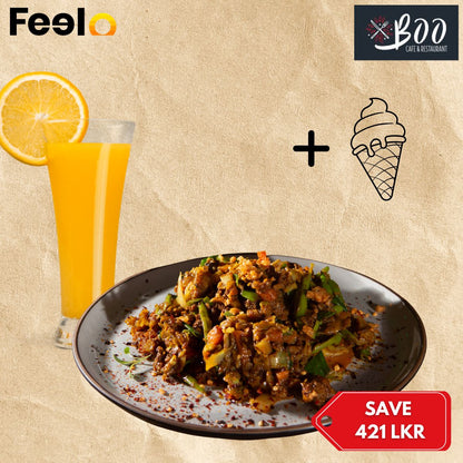 1x Thai Kottu with 1x Juice and 1x Ice Cream from BOO Cafè & Restaurant - BOO Cafè & Restaurant, Nugegoda | Feelo