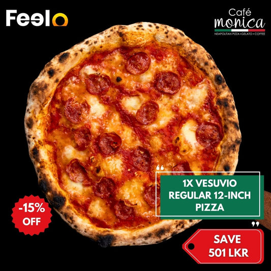 1x Vesuvio Regular 12-inch Pizza in Cafe Monica - Dutch Hospital - Cafe Monica Sri Lanka, Colombo 01 | Feelo
