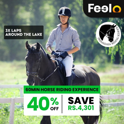 20 min, 40 min or 60 min Guided Horse Riding (laps) around a pleasing lake view - Premadasa Riding School, Nugegoda | Feelo