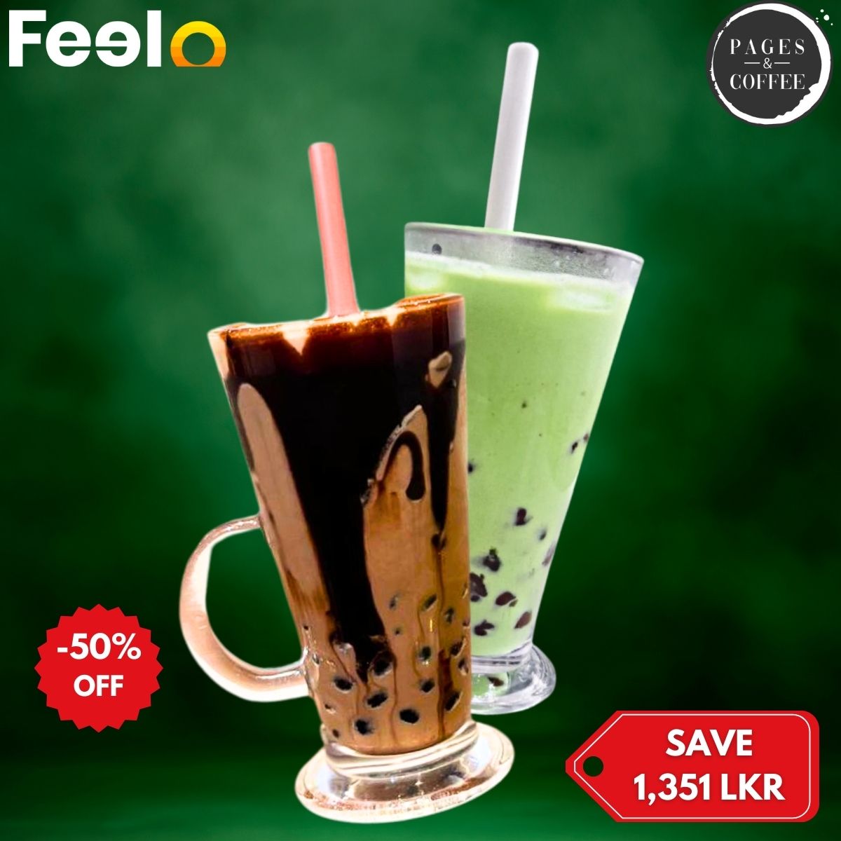 2x Bubble Tea Special - Sip & Read at Pages & Coffee - Pages & Coffee, Colombo - 06 | Feelo