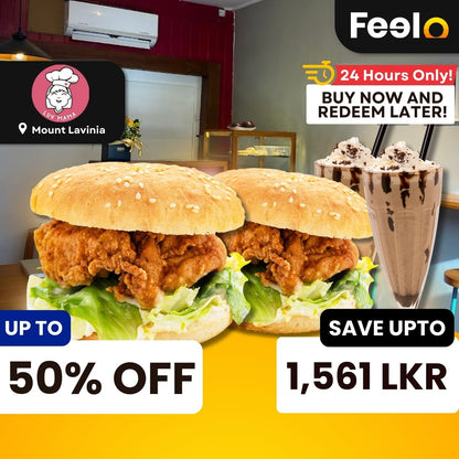 2x Burgers & 2x Milkshakes Combo from Luv Mama - Luv Mama, Mount Lavinia | Feelo