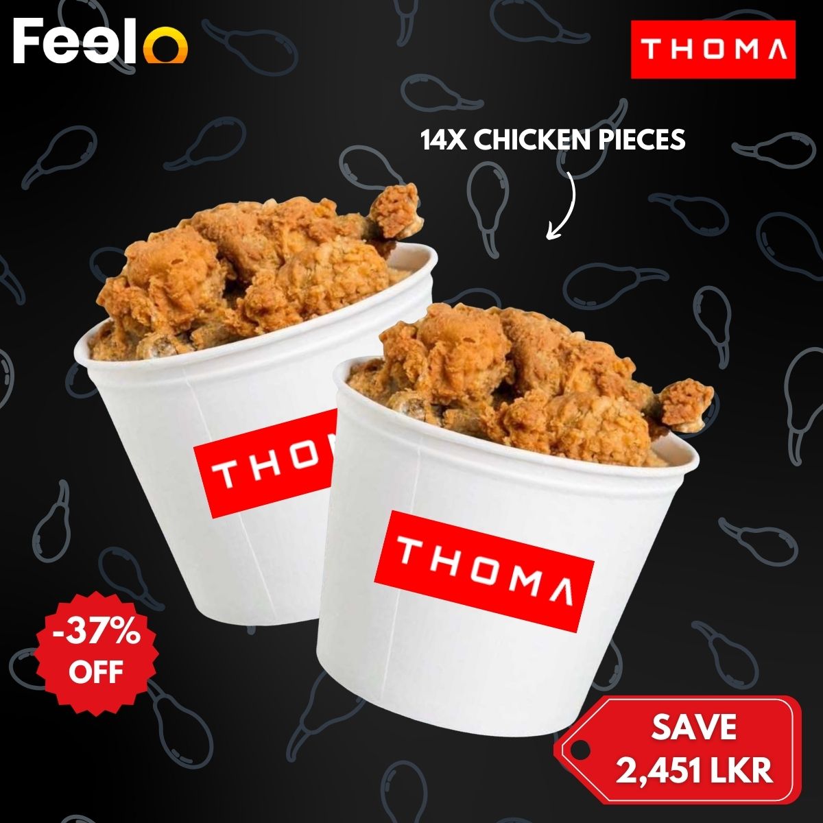 2x Chicken Buckets of total 14 Pieces from Thoma Colombo 13 - Thoma, Colombo 13 | Feelo