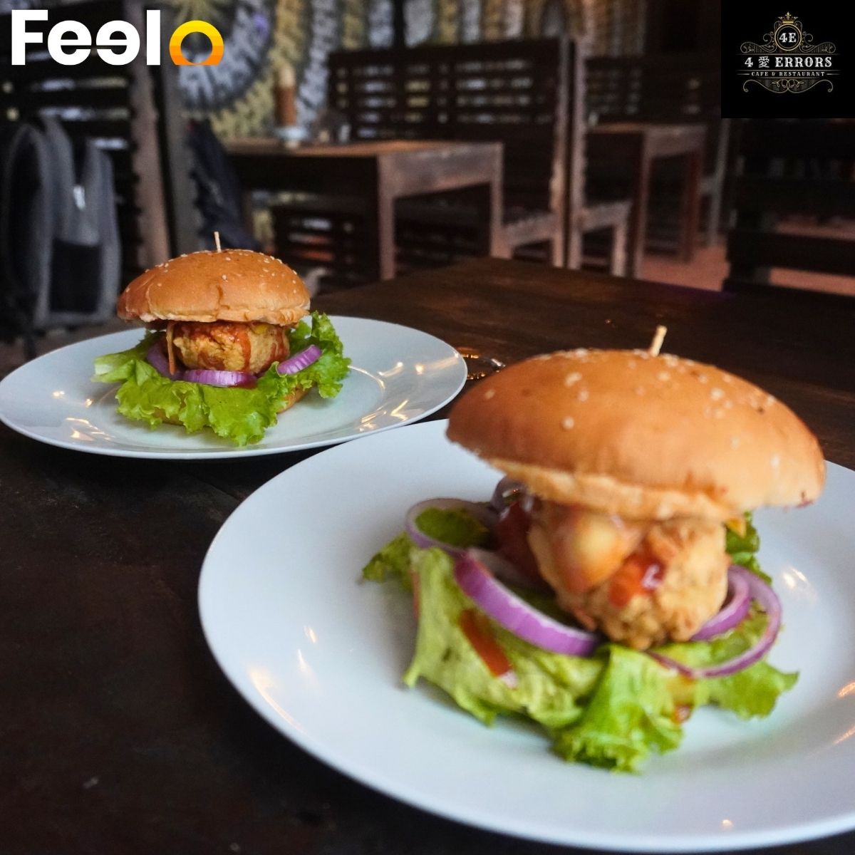 2x Chicken Drumstick Burgers with 2x Milkshakes and 1x Portion of French Fries from 4Errors - 4Errors Restaurant, Dehiwala | Feelo