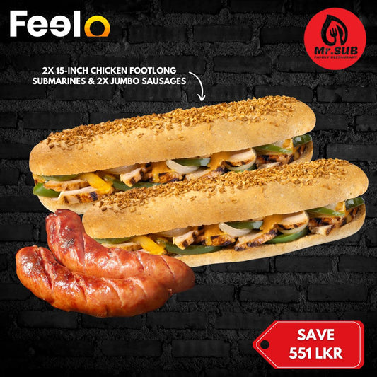 2x Chicken Footlong Subs & Jumbo Sausages from MR.SUB - Mr.sub | Feelo