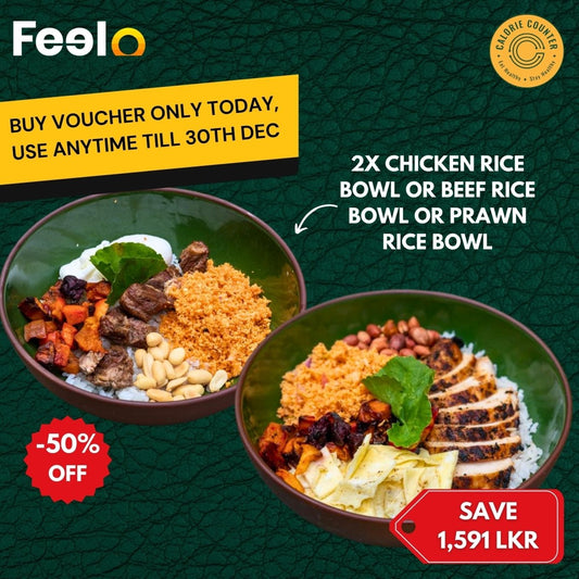 2x Chicken or Beef or Prawn Rice Bowl with clear calorie counts - Calorie Counter Restuarant, Thimbirigasyaya | Feelo