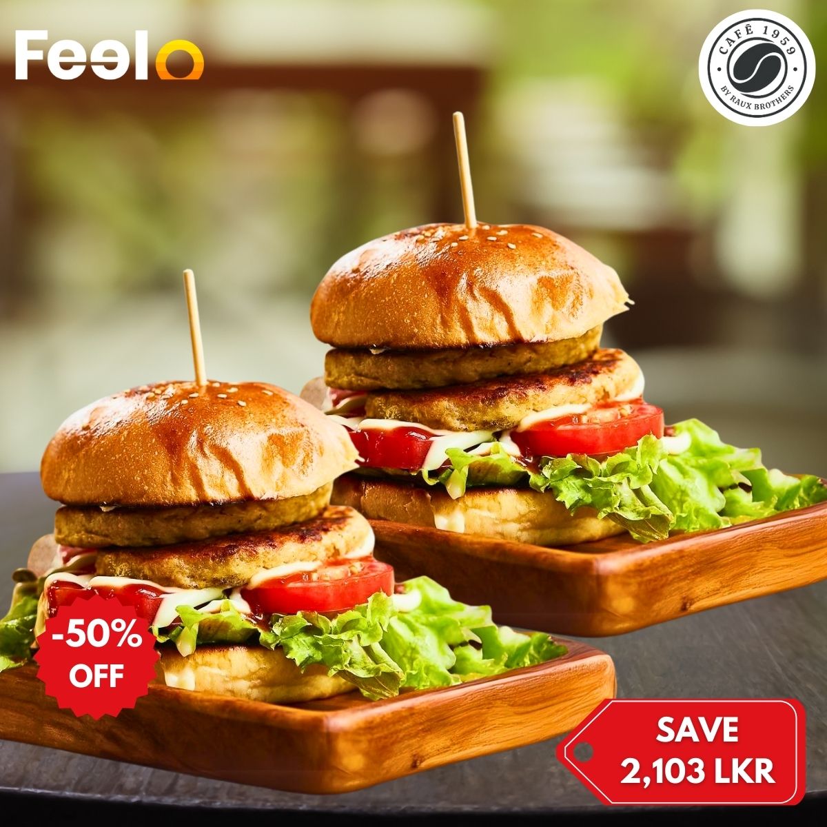 2x Crispy Chicken Burger from Cafe 1959 by Raux Brothers - Cafe 1959 by Raux Brothers, Colombo 04 | Feelo