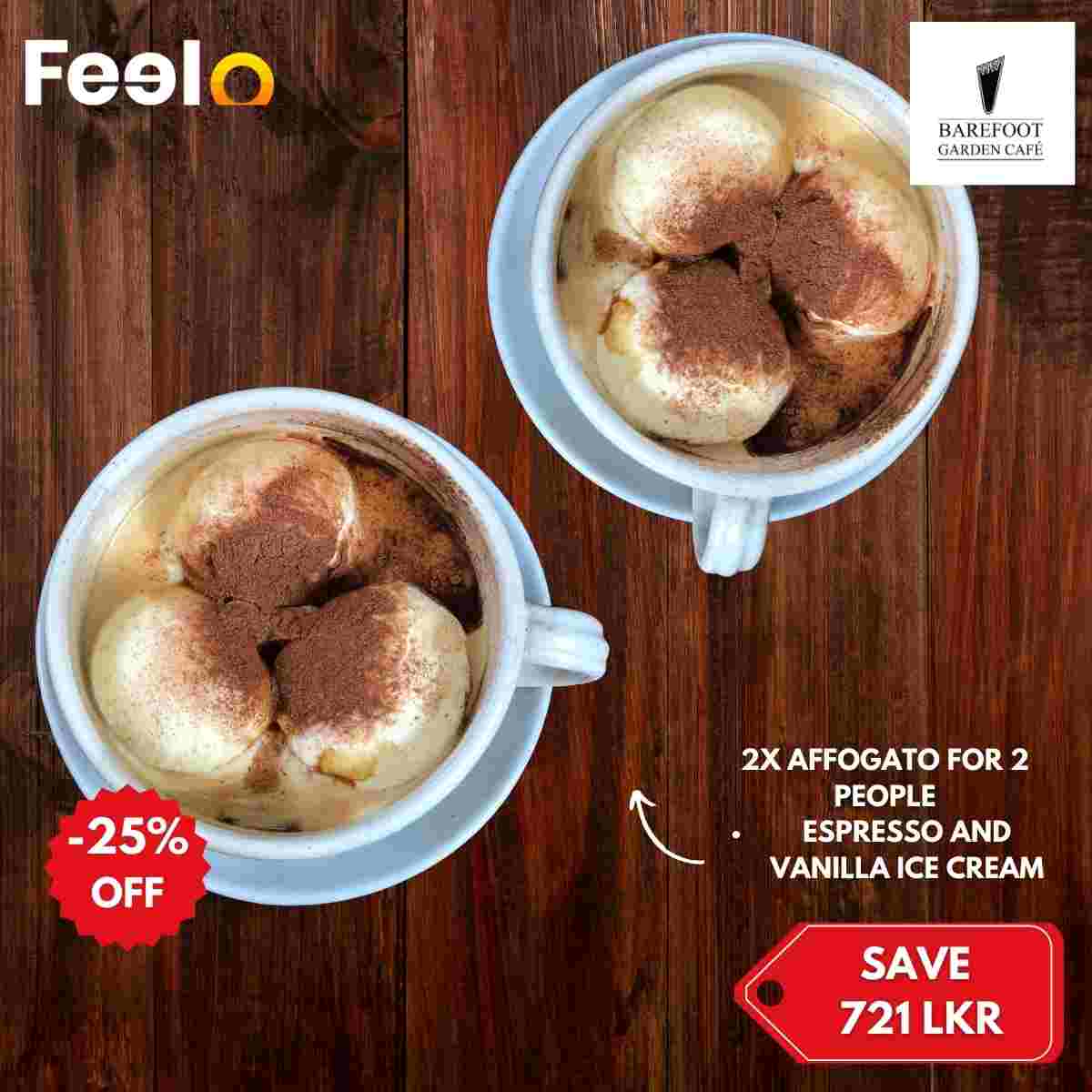 2x Heavenly Affogato Bliss Barefoot Garden Cafe - Barefoot Garden Cafe, 706, Galle Road, Colombo 03 | Feelo